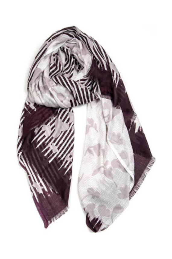 Indus Tokyo Scarf in Nat/Grey/Plum