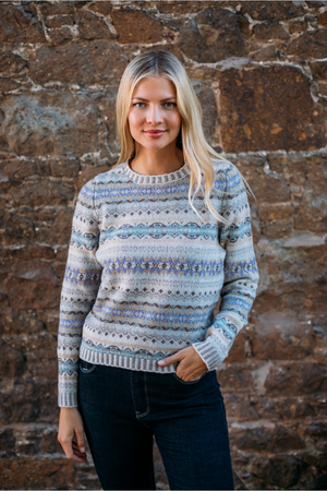 Eribe Knitwear Kinross Merino Sweater in Lace Bark