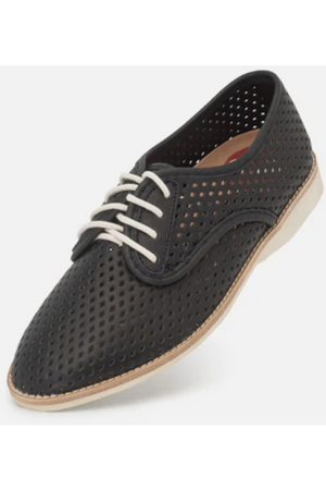 Rollie Derby Punch Black Leather Shoe