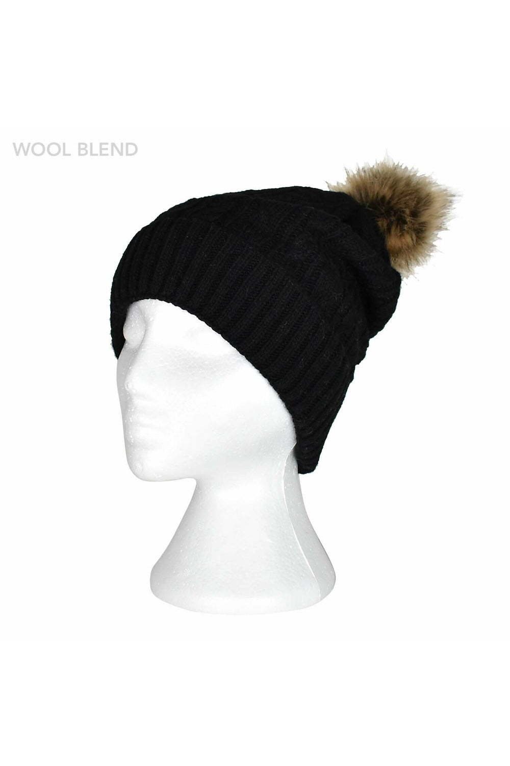 Taylor Hill Braid Knitted Beanie in Black