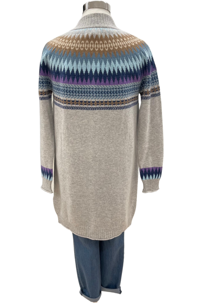 Eribe Knitwear Cairngorm Long Cardigan in Arctic