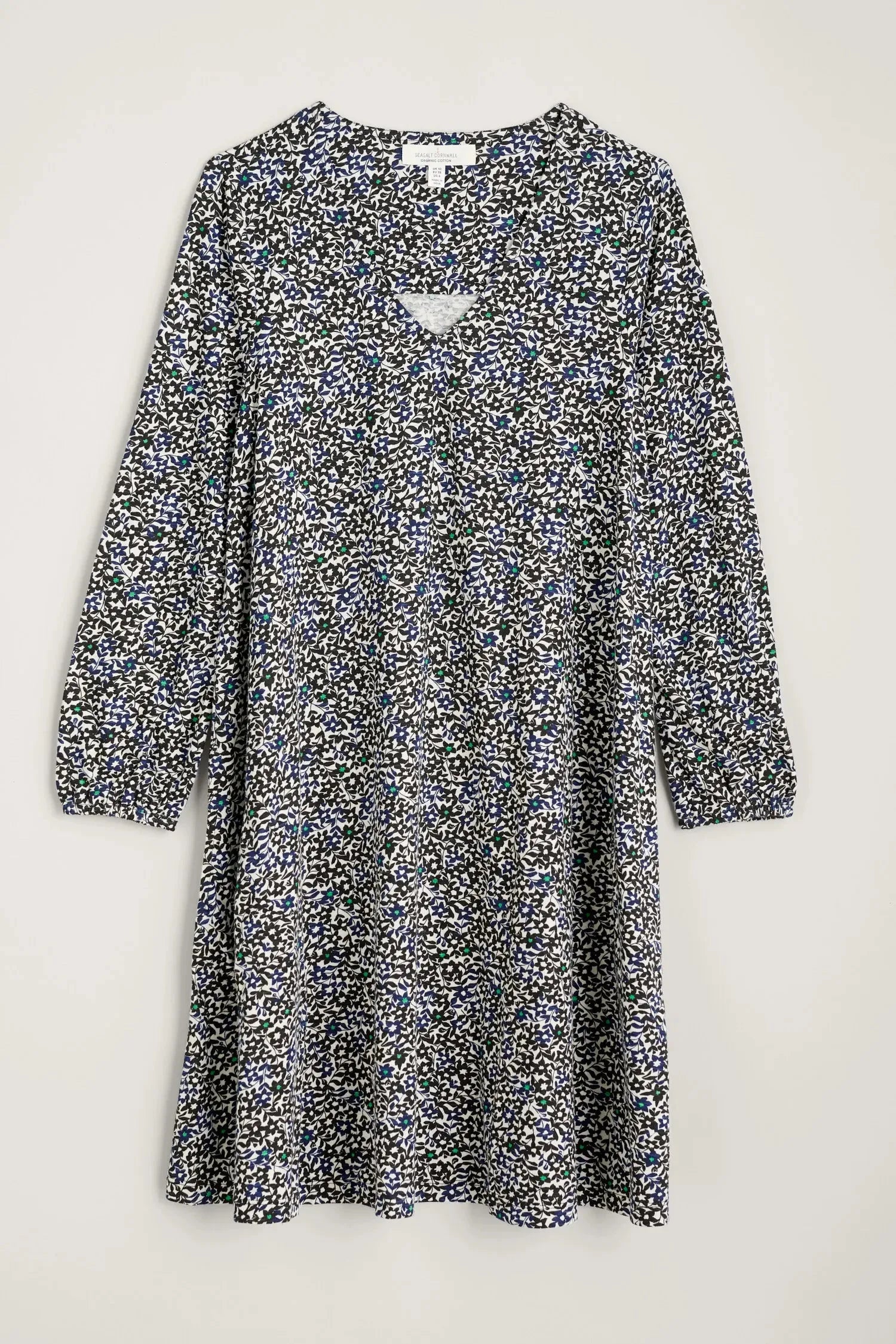 Seasalt Cornwall Wave Wing Dress in Disty Silhouette Onyx