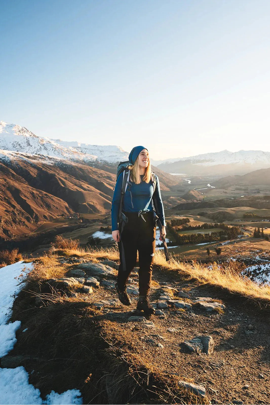 Ebony Merino Wool Self Trim Round Neck Top in Twilight